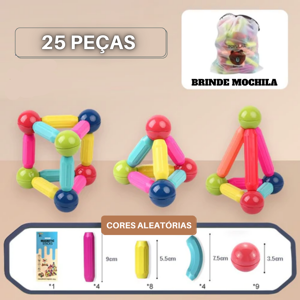 Brinquedo Magnético Infantil - Blocos Educativos