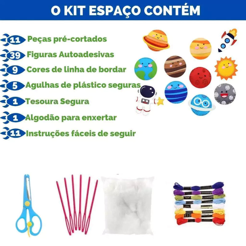 Kit de Costura mágica Montessori - Desperte a criatividade e imaginação dos pequenos + Kit extra de brinde