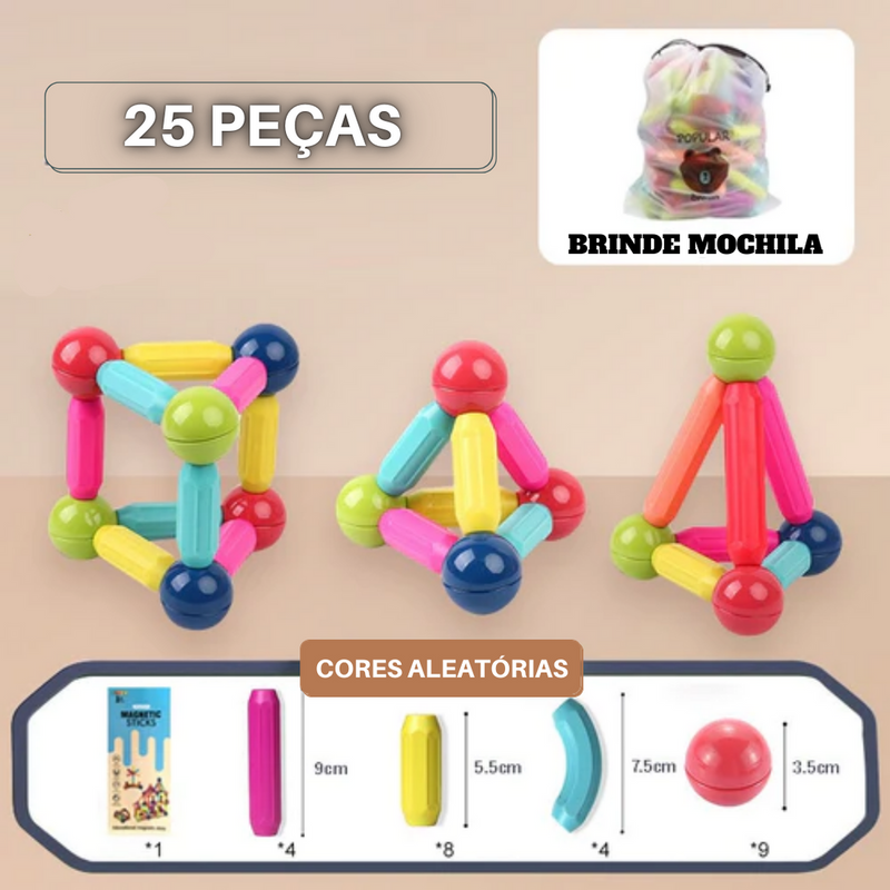 Brinquedo Magnético Infantil -  Blocos Educativos