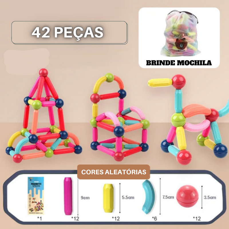 Brinquedo Magnético Infantil -  Blocos Educativos