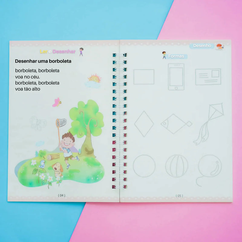 Caderno Mágico Educakids - Desenvolve as habilidades de escrita e coordenação -(PROMOÇÃO SOMENTE HOJE)